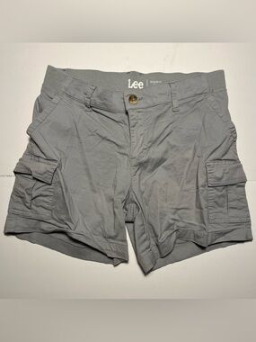 Lee Shorts Womens 2 Regular Fit Cargo Chino Stretch Mid Comfort Waist Blue